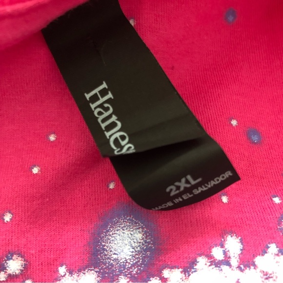 Hanes Jesus Cross Christian Graphic Cotton Tee T-shirt Pink 2XL - Picture 4 of 5